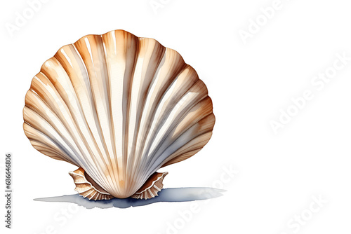 Seashell on a white background.