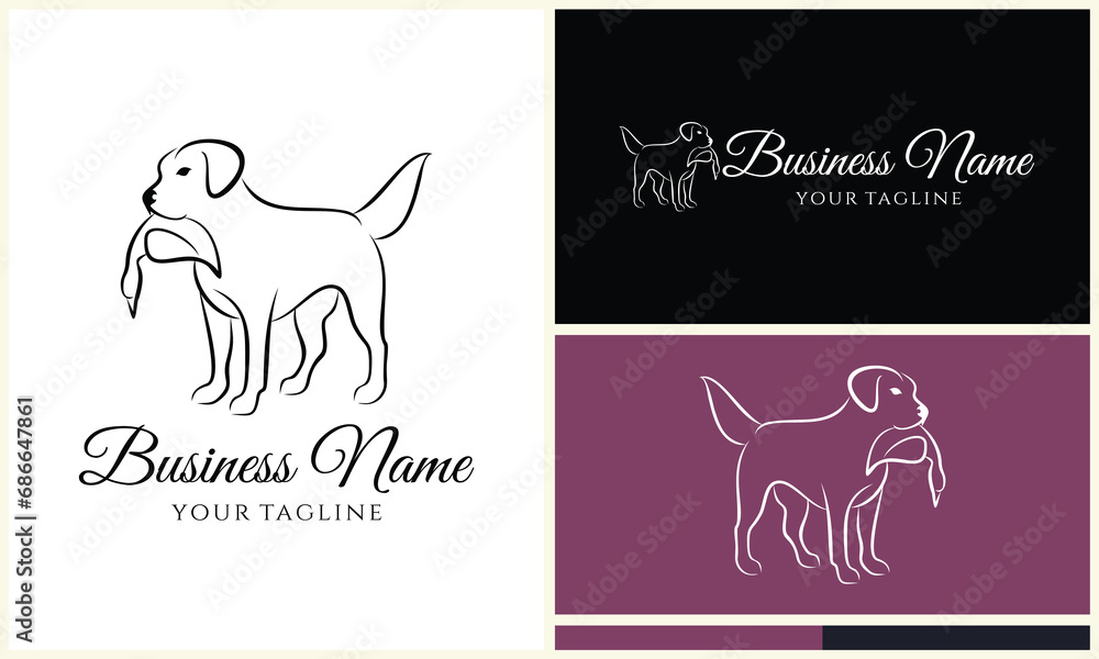 hunting dog duck logo template