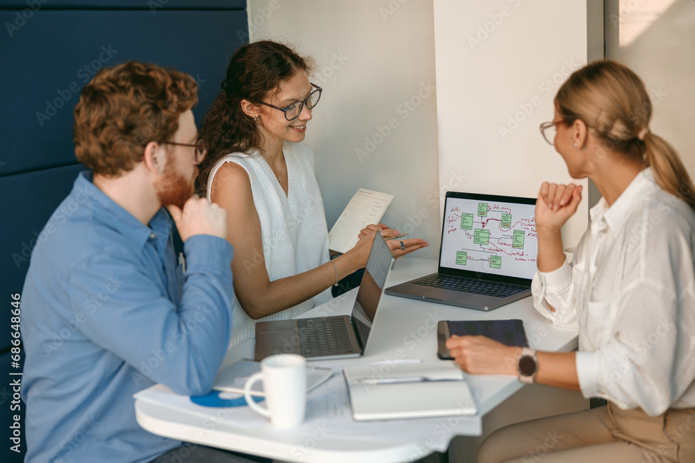 Successful team are working together in the modern office. Conception of business Successful team are working together in the modern office. Conception of business