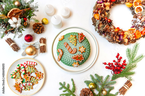 Traditional Christmas or New Year's pie.