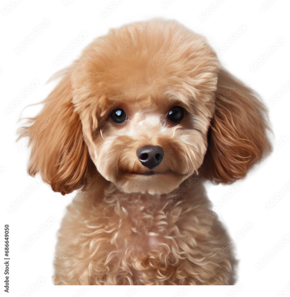 Face Poodle dog puppy cutout on transparent background. for advertisement. product presentation. banner, poster, card, t shirt, sticker. Face Poodle dog puppy cutout on transparent background. for advertisement. product presentation. banner, poster, card, t shirt, sticker.