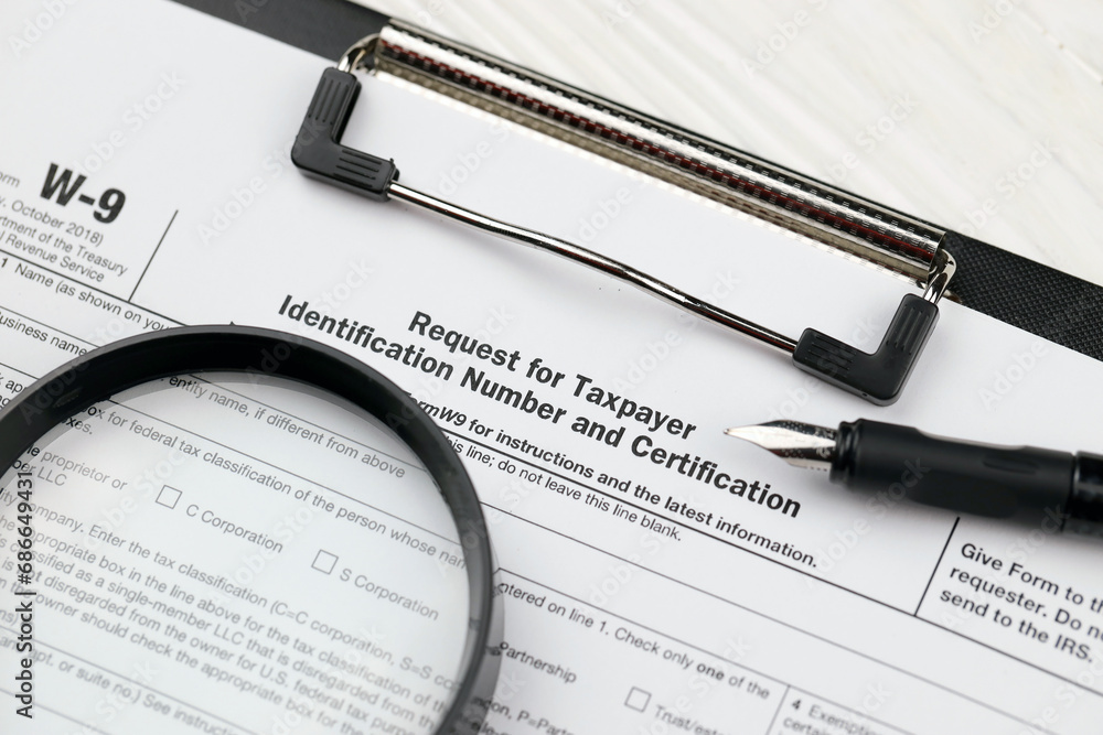 IRS Form W9 Request for taxpayer identification number and