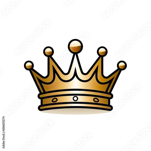 Golden Majestic king crown,Illustration,White Background 