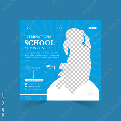 School admission social media post design. (ID: 686650449)