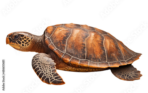 Textures of a Graceful Turtle Isolated on Transparent Background PNG.