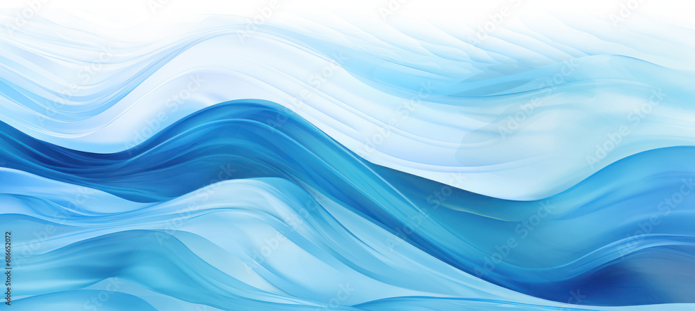 Fototapeta premium Abstract Paper Painting with Blue Wave Texture