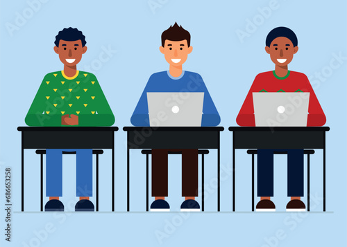 Guys sitting clases