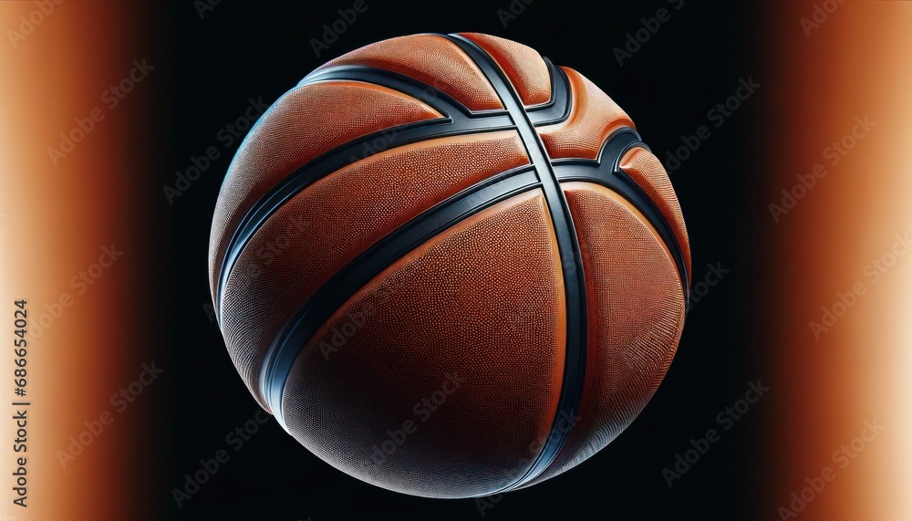 Basketball ball on black background