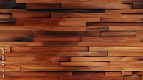 Futuristic Teak Planks Wall with Tonal Texture  AI generated