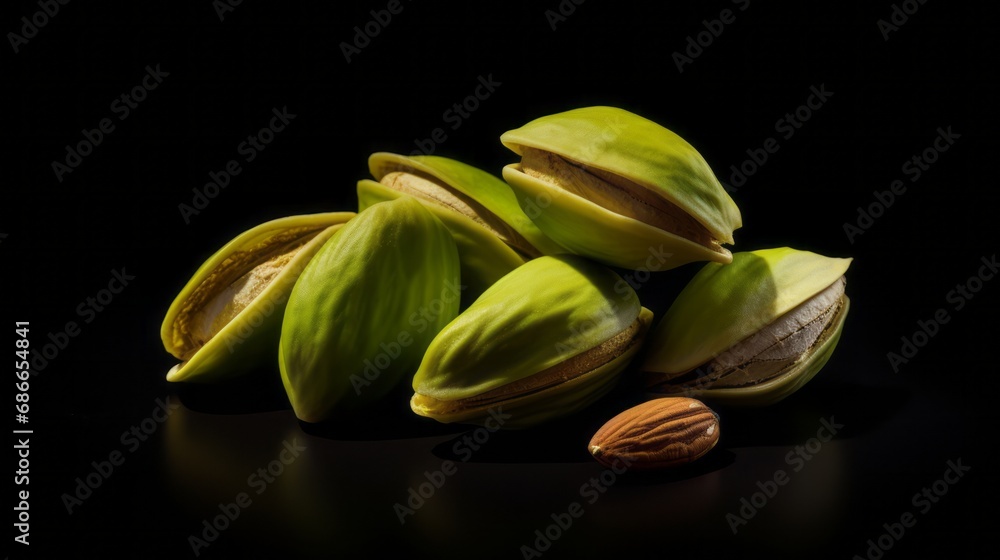 pistachio_fruits on black table pistachio_fruits on black table