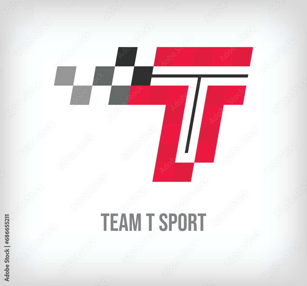 Creative T letter racing and sports logo. Modern pixel with new culture colors. Font alphabet template. Creative contest geometric. vector Creative T letter racing and sports logo. Modern pixel with new culture colors. Font alphabet template. Creative contest geometric. vector