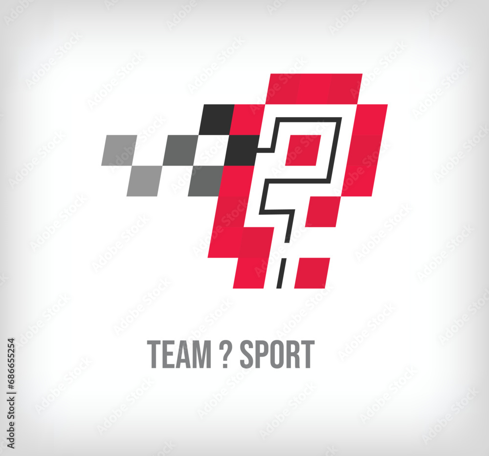 Creative question mark racing and sports logo. Modern pixel with new culture colors. Font alphabet template. Creative contest geometric. vector Creative question mark racing and sports logo. Modern pixel with new culture colors. Font alphabet template. Creative contest geometric. vector