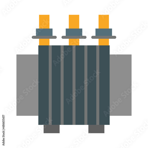 Power Transformer Vector Flat Icon Design