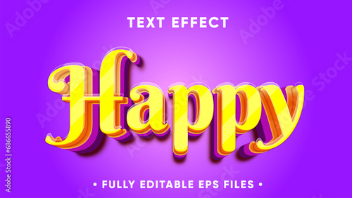 Happy editable text effect with vector
