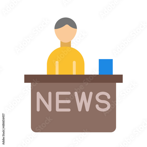 News Anchor Vector Flat Icon Design