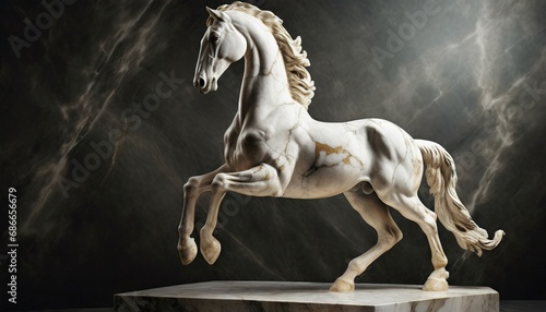 3D Marble Horse Statue 