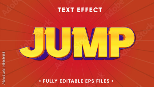 Jump text effect with editable text effect, font  style