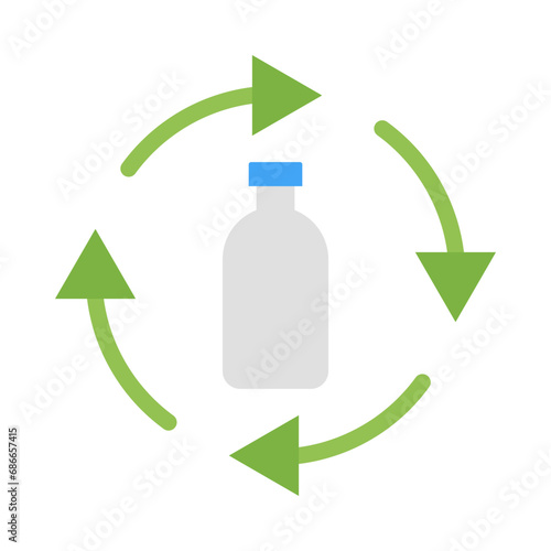 Bottle Recycling Vector Flat Icon Design
