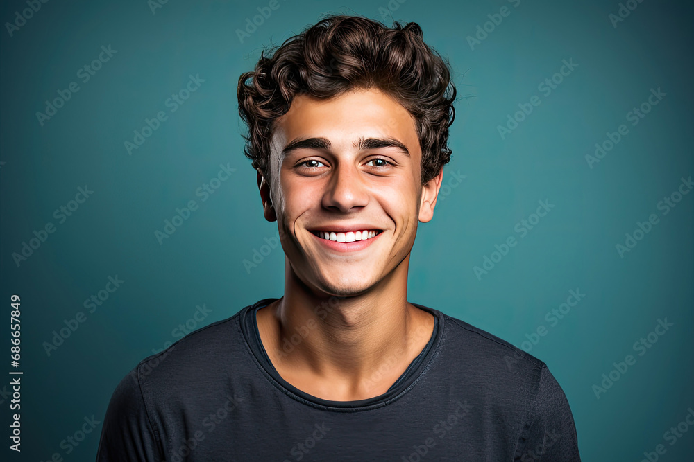 Fototapeta premium Studio portrait of a beautiful young man with an attractive smile.