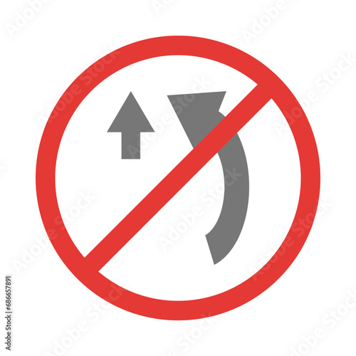 No Overtaking Vector Flat Icon Design