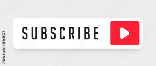 red subscribe text button bell icon vector design photo