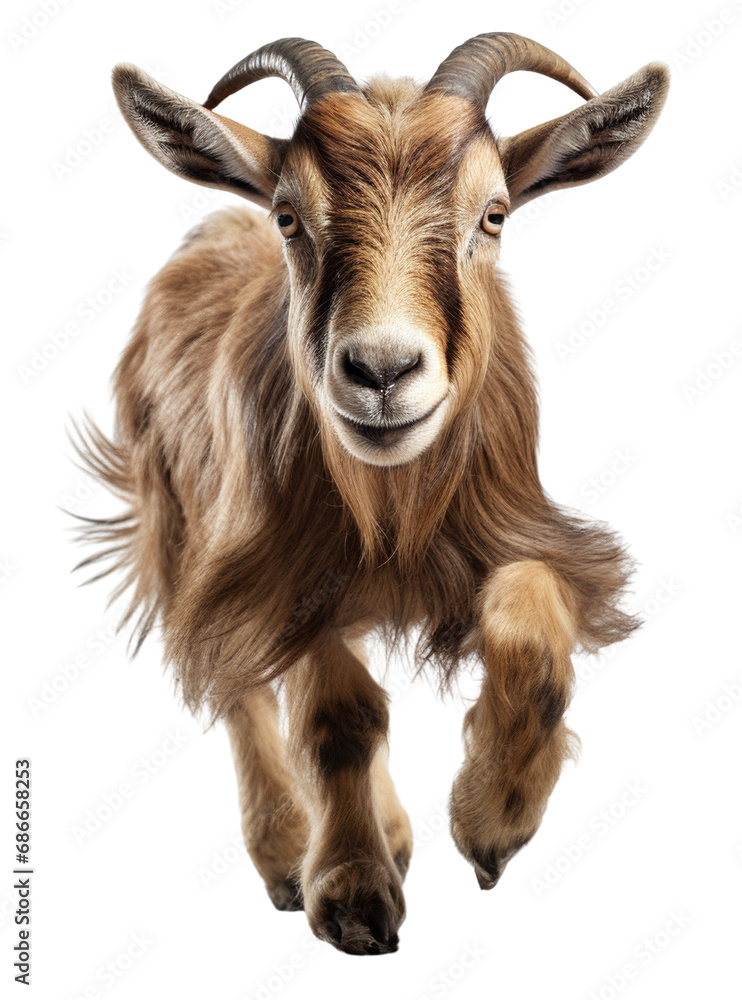 Goat running isolated on white background Goat running isolated on white background