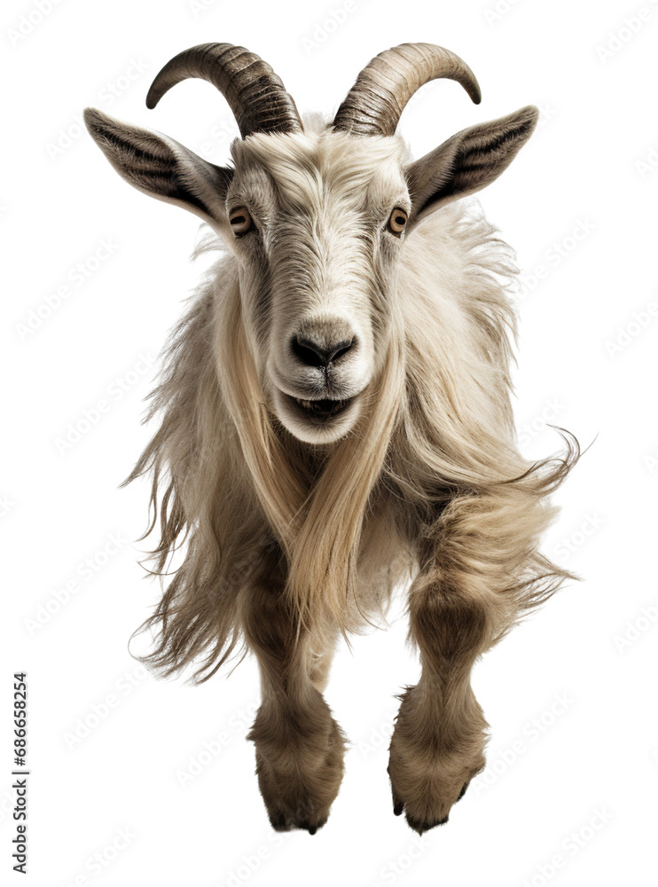 Goat running isolated on white background Goat running isolated on white background