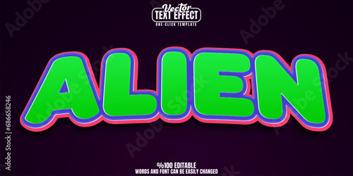 Alien editable text effect, customizable extraterrestrial and sci-fi 3D font style