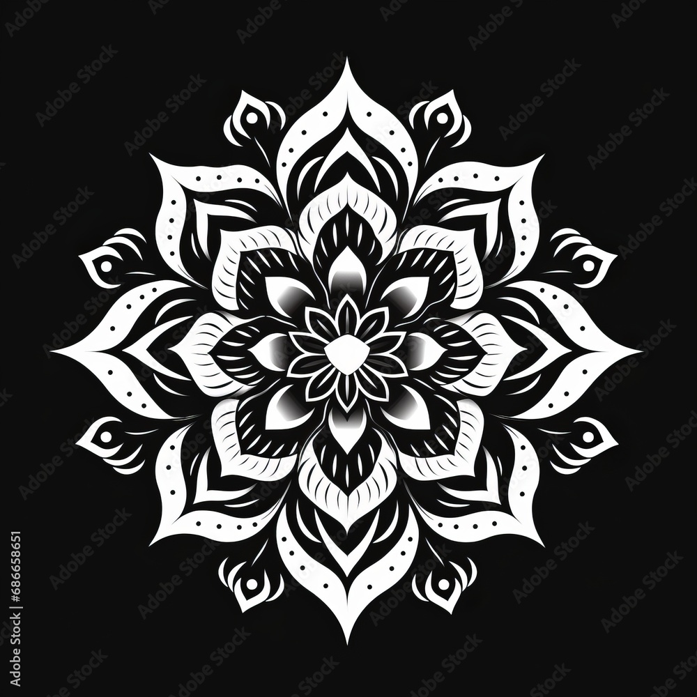 Mandala design, Mandala tattoo, Mandala logo, Generative AI	