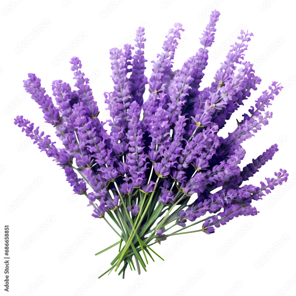 Obraz premium Lavender isolated on transparent background