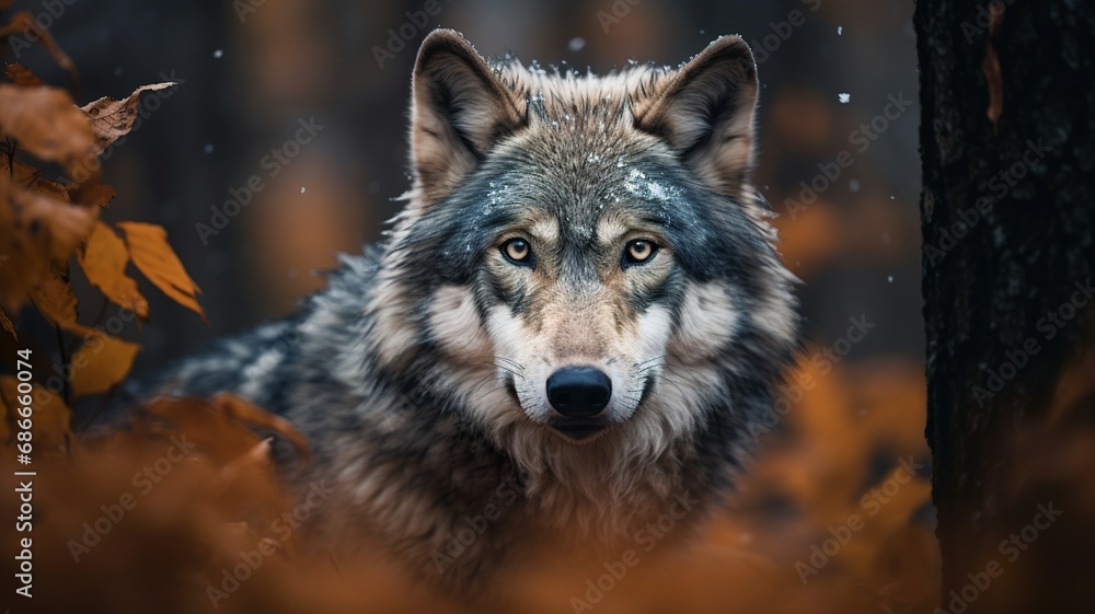 Wolf, Minimalistic Professional Portrait, Generative AI Wolf, Minimalistic Professional Portrait, Generative AI