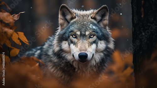 Wolf  Minimalistic Professional Portrait  Generative AI