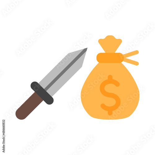 Extortion Vector Flat Icon Design