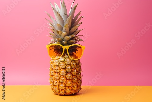 a pineapple wearing sunglasses