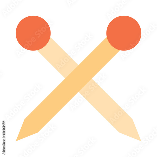 Knitting Needles Vector Flat Icon Design
