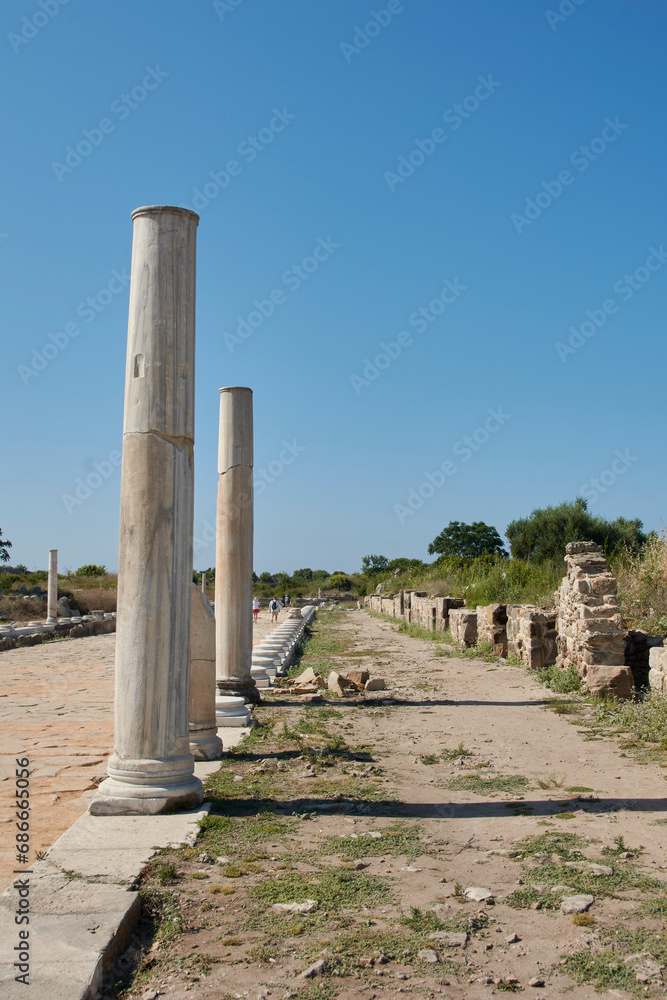 the ruins of the ancient Greek city of Side, Turkey