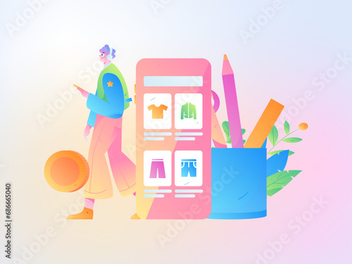 Festive Shopping E-Commerce Online Shopping People Flat Vector Concept Operation Hand Drawn Illustration  © Lyn Lee
