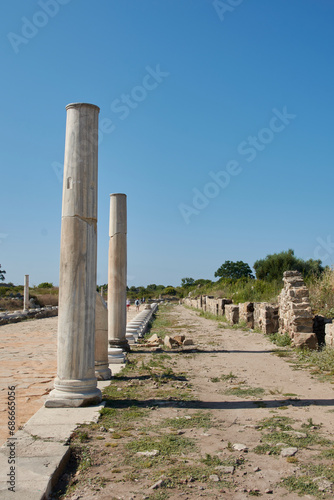 Obraz na płótnie the ruins of the ancient Greek city of Side, Turkey w salonie