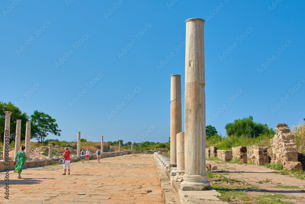 the ruins of the ancient Greek city of Side, Turkey