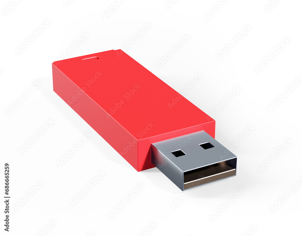 Flash drive with film strips, 3D rendering Flash drive with film strips, 3D rendering