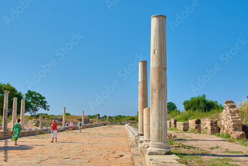 Obraz na płótnie the ruins of the ancient Greek city of Side, Turkey w salonie