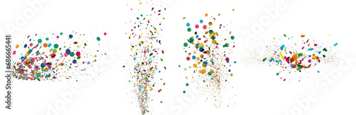 A vibrant multitude of colorful confetti dots scattered seamlessly across a clear, invisible backdrop.