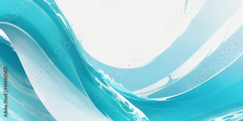 Blue ocean wave background. Blue and white water ocean background. Wavy line background. Hand drawn watercolour ocean background.