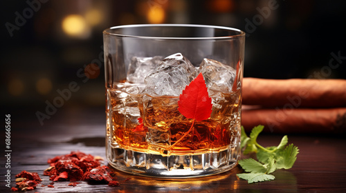 glass of cognac HD 8K wallpaper Stock Photographic Image 