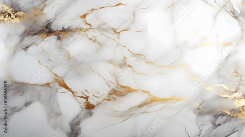 Marble Opulence: White Marble Texture Enhanced by Gilded Veins of Gold and Subtle Grays for a Luxurious Aesthetic.