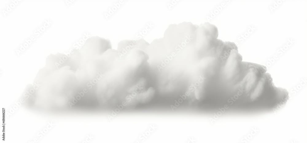 Soft clean fluffy clouds shapes cutout 3d rendering, Generative AI 