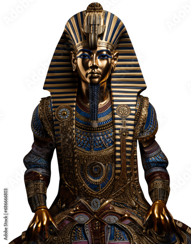 Photo of from front, head and shoulders, pharaoh, death mask, helmet, visor, balaclava, dark, gold, realistic