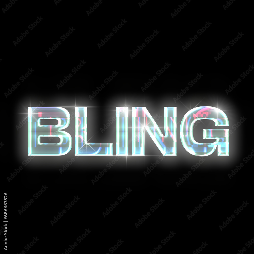Clear Glitched Crystal BLING Typography with Shining Light, Hip Hop Culture Template Clear Glitched Crystal BLING Typography with Shining Light, Hip Hop Culture Template