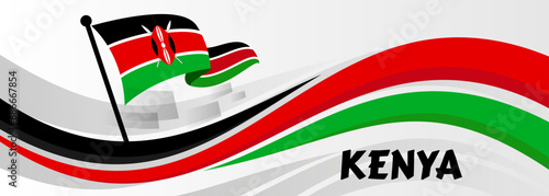Flag of Kenya. Kenyan Flag. Vector Flag Background. Stock Illustration

