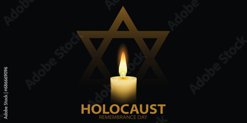 International Holocaust Remembrance Day vector. Star of David . January 27. Important day